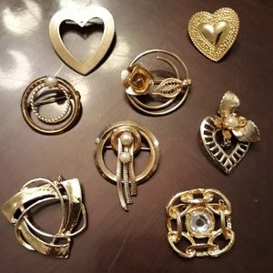 Gold brooches